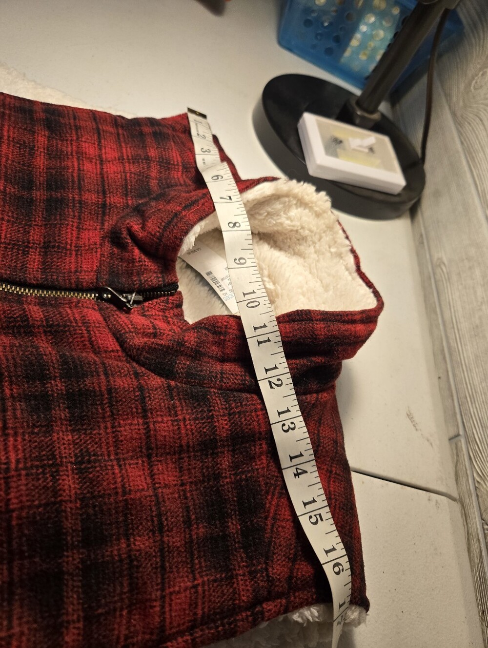 NWT Maurices Women’s Plus 3X Red/Black Plaid Lined Sherpa Full Zip Vest Pockets - Picture 6 of 8
